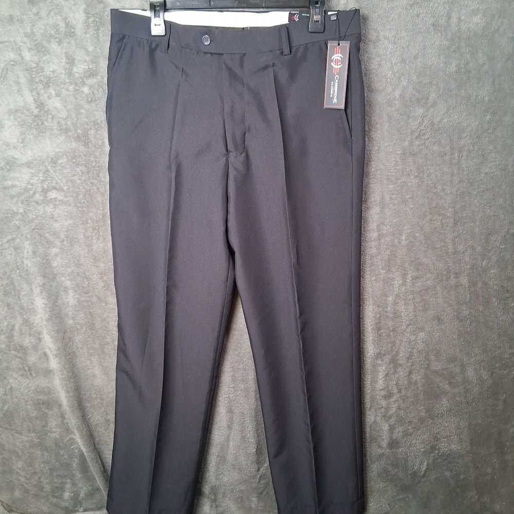 Cambridge Classics Dress Pants Mens 34x30 Navy Blue Straight Fit Pleated NWT